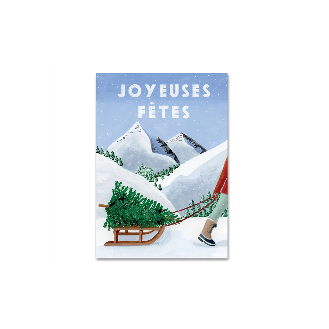 Mélanie Voituriez ポストカード Season's Greetings Sled